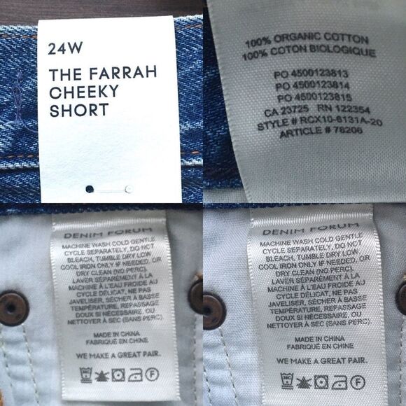 ARITZIA Denim Forum The Cheeky Farrah High Waisted Denim Shorts Blue 24 - Picture 4 of 4